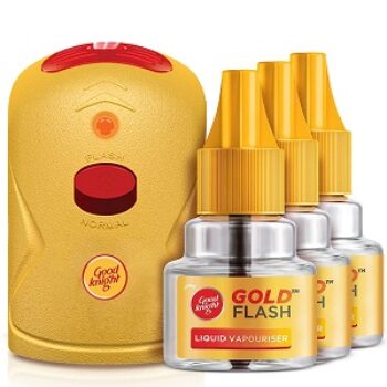 Good Knight Gold Flash - Mosquito Repellent Combo Pack(Machine + 3 Refills)