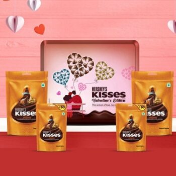 Hershey's Kisses Chocolate Gift Tin Pack Whole Almond & Creamy Milk