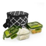 Home Puff Borosilicate Glass Lunch Box for Office, Airtight Leak-Proof Tiffin