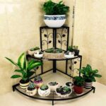 Kundi 3 Tier Plant Stand Floral Corner Shelf Metal Flower Pot Rack Stair