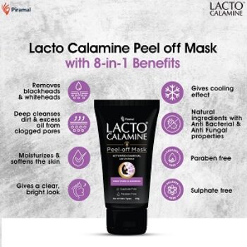 Lacto Calamine Face Peel Off Mask With Activated Charcoal And Vitamin E 