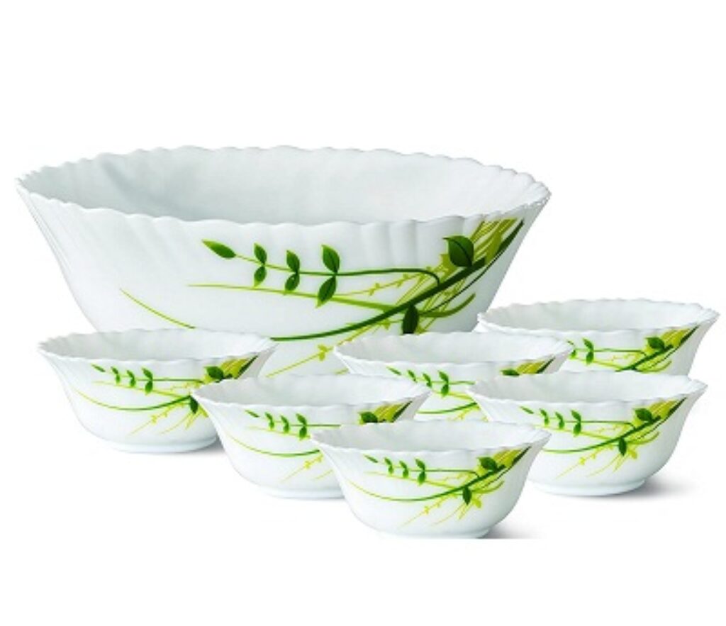 Larah by Borosil Green Herbs Glass Pudding Set