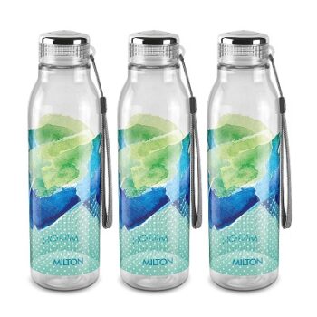 MILTON Helix 1000 Pet Water Bottle, Set of 3, 1 Litre Each, Green