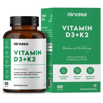 Nirvasa Vitamin D3 + K2 Tablets with Calcium Carbonate