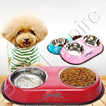 Pets Empire Stainless Steel Double Diner Dog and Cat Bowls