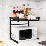 Plantex Space Saver Kitchen Organizer Stand for Convection Microwave OTG Oven – Kitchen Accessories (Black)