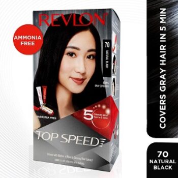 Revlon Top Speed Hair Color for Women, 180g - Natural Black 70