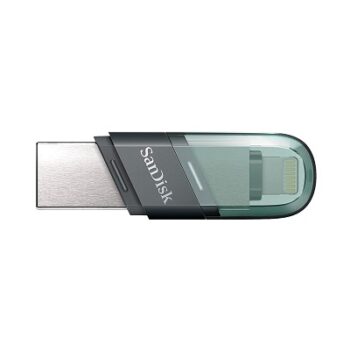 SanDisk iXpand USB 3.0 Flash Drive Flip 128GB for iOS and Windows, Metalic