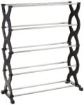 Amazon Brand - Solimo 5 Layer Shoe Rack (Black, Plastic)