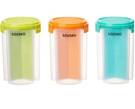 Amazon Brand - Solimo Partitioned 3 Sections Storage Containers