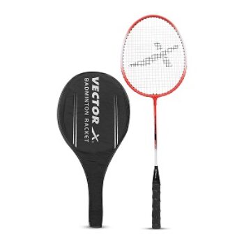 Vector X VXB-150 Badminton Racquet (1 PC Racquet + 3/4 Cover, Red)