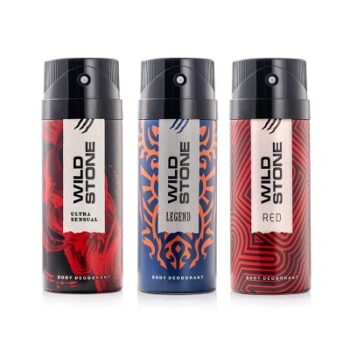Wild Stone Legend, Red & Ultra sensual Deodorant Combo (225 ml each)