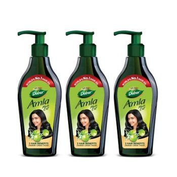 Dabur Amla Hair Oil, 550 ml (Pack of 3) | Stronger, Longer and Thicker Hair