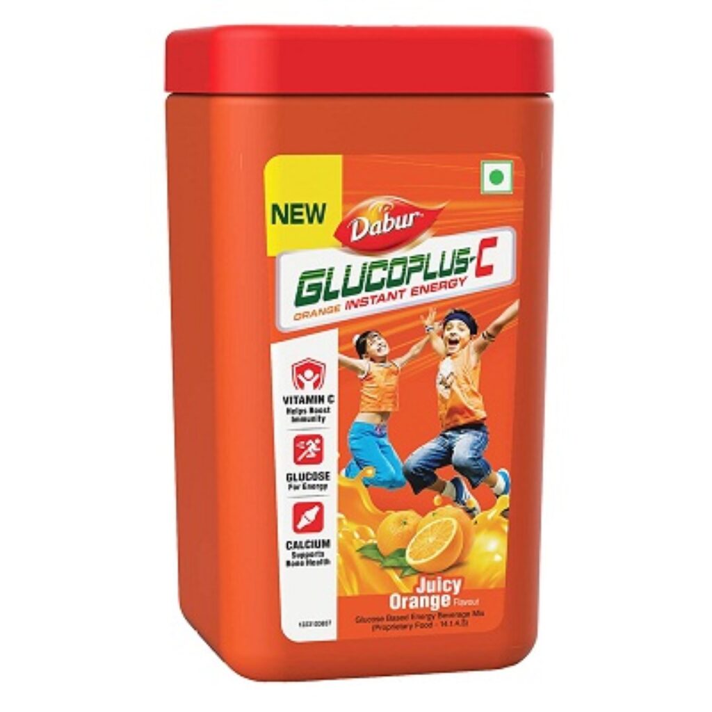 Dabur GlucoPlus-C Instant Energy Glucose Juicy & Tasty Orange Flavour