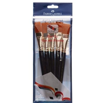 Faber-Castell Paint Brush - Synth Hair Flat, Size-11 (Pack of 5)