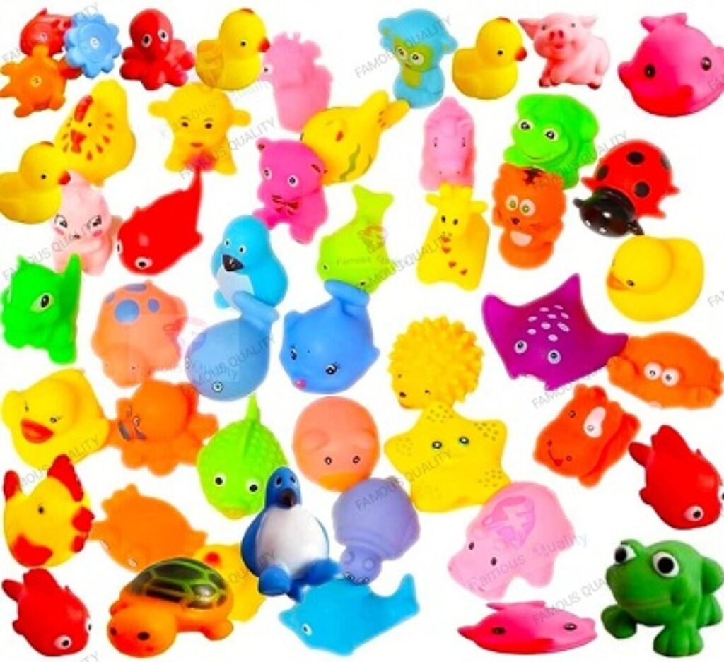 Famous Quality® Most Popular Chu Chu Bath Toys (Set of 12 Animals, Multi Color)