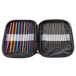 GBSTORE 22 Pcs Mixed Aluminum Handle Crochet Hooks Knitting Knit