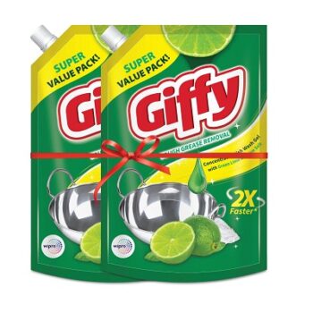 Giffy Green Lime & Active Salt Dishwash Liquid Gel