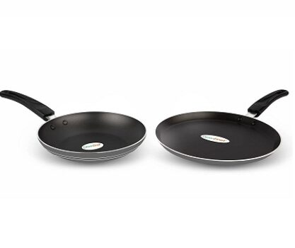 Greenchef Duo Pack ( Grey ) Cookware Set, Fry Pan and Flat Tawa