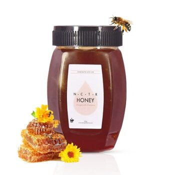 Amaara Herbs Natural Unprocessed Raw Honey with Cinnamon, Pure, Natural & Ethically Sourced Bee Raw Honey, Non-GMO
