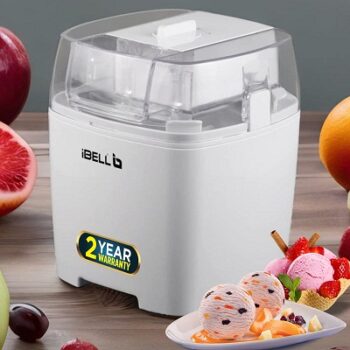 iBELL ICM150A Ice Cream Maker Machine, Sorbet, Slush & Frozen Yoghurt Maker, 1.5L- White