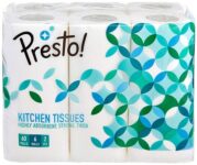 Amazon Brand - Presto! 2 Ply Kitchen Tissue/Towel Paper Roll - 6 Rolls (60 Pulls Per Roll)