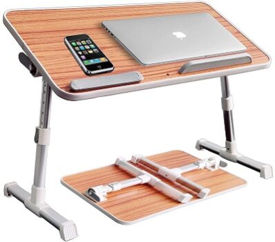 Amazon Basics Adjustable Portable Laptop Table, Brown