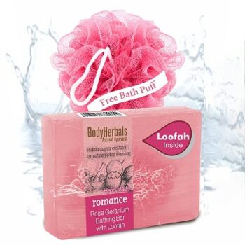 BodyHerbals Romance Soap, Hand Made Rose Geranium Bathing Bar