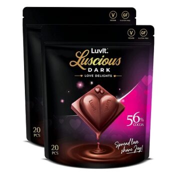 LuvIt Luscious Dark Love Delights - Heart Shaped Chocolate Bars