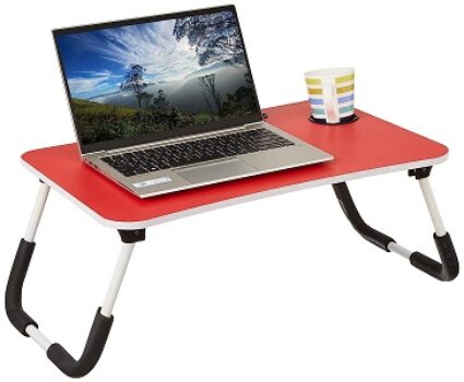 Amazon Brand - Solimo Mira Multi-Purpose Laptop Table with Cup Holder (Red)
