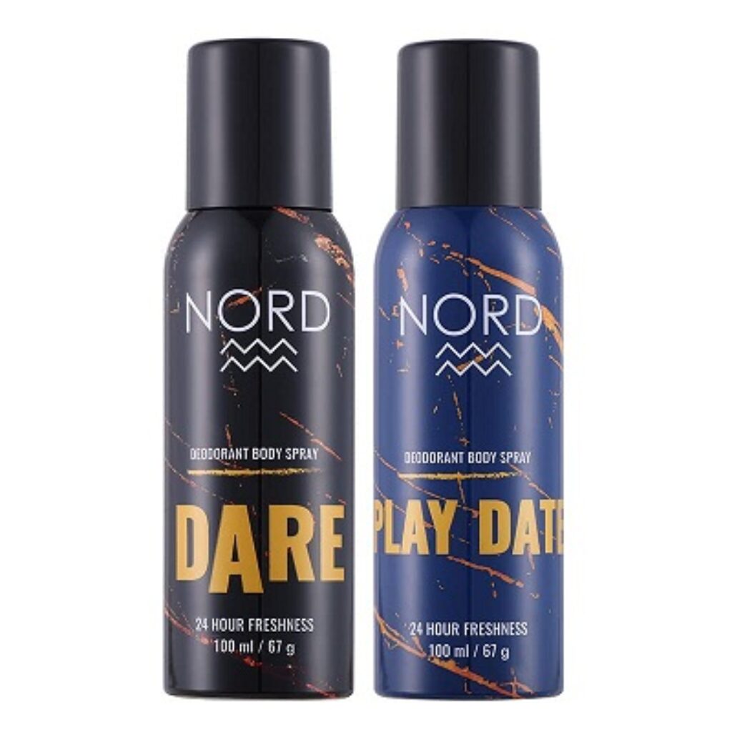 NORD Deodorant Body Spray For Men - Dare and Play Date 100 ml (Pack of 2)