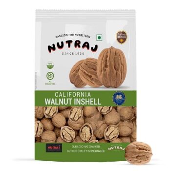 Nutraj 100% Pure Premium Raw California Inshell Walnuts 1Kg Pack