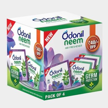 Odonil Bathroom Air Freshener Neem Mixed Fragrances Blocks 192g (48g, Pack of 4)
