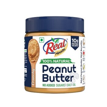 Real Health 100% Natural Peanut Butter (Crunchy) - 350gm