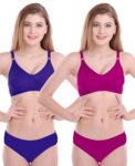 PIBU-Women's Cotton Bra Panty Set for Women Lingerie Set Sexy Honeymoon Undergarments