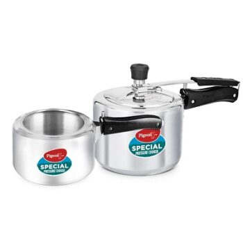 Pigeon by Stovekraft Aluminium Pressure Cooker 2 and 3 Litre Inner Lid with Non