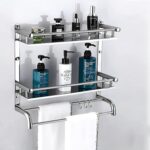 Primax Deluxe High Grade Stainless Steel Multipurpose 3-Tier Bathroom Shelf with Towel Holder (Chrome)