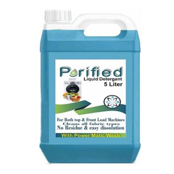 purified Liquid Detergent 5 Liter, Detergent Suitable for Top-Load and Front Load Machine and Hand Wash