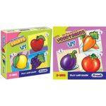 Frank Fruits Puzzle for 3 Year Old Kids and Above & Frank Vegetables Puzzle for 3 Year Old Kids and Above