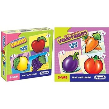 Frank Fruits Puzzle for 3 Year Old Kids and Above & Frank Vegetables Puzzle for 3 Year Old Kids and Above