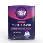 Raho Safe Breathable, Washable, Printed Cloth Masks | Made with Japanese Cotton, Pack of 2, Large (15-20+ years)