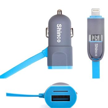 Shinco by Jabox Dual USB 3.0 car Charger with Cable