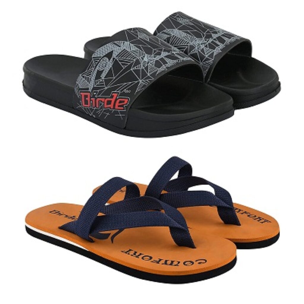 Birde Slippers and Flip Flops For Men Combo Pack of 2