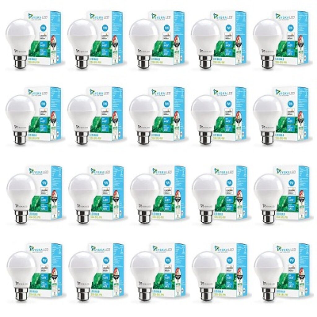 SYSKA 9W B22 Led White Bulb, Pack Of 20(B22D)