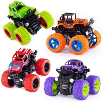 PRIME DEALS 4WD Truck Cars Push and Go Toy Trucks Friction Powered Cars