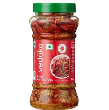 Amazon Brand - Vedaka Red Stuffed Chili Pickle 500 gm