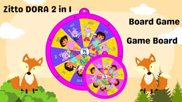 ‎Zitto Dora 2 in 1 Round Dart Board & Game Board for Kids