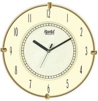 Ajanta Designer Battery Operated Round Plastic Wall Clock with Large Numbers
