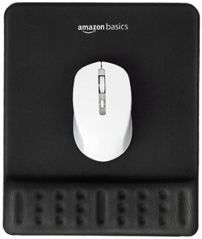 AmazonBasics Gel Mouse Pad Wrist Rest Memory-Foam Ergonomic Design