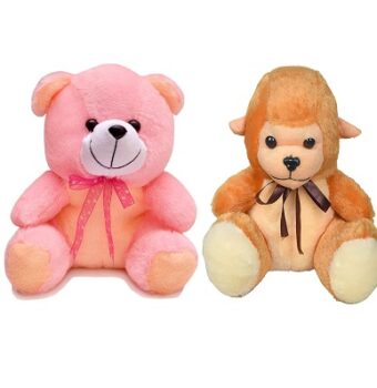 Babique Combo Monkey & Teddy Bear Soft Toy